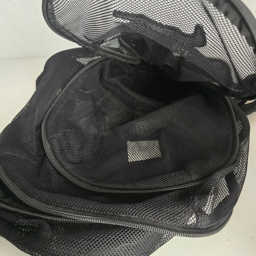 Nike Black Mesh Backpack Streetwear Gym Sports Beach Travel Bag